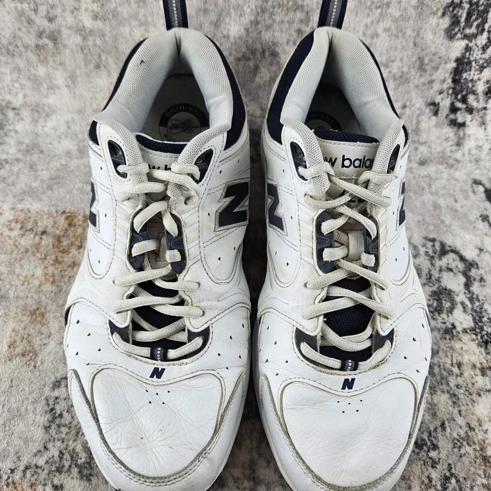 New Balance 622 Cross Training Shoes Mens 12 4E Wide White Blue Leather MX622WN‎